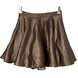 City‎ Triangles Women's 1 Gold Glitter Mini Skirt Sexy Flared Glam Balletcore